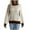 Beige, variante sur EGNMCR Chandail à Col Rond Femme Mode Décontractée Couleur Rétro Tricot Manches Longues Col Rond Chandail Femme Chandail