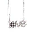 thumbnail image 1 of Rhombus Line Art Grain Illustration Pattern Love Necklace Pendant Charm Jewelry, 1 of 3