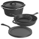thumbnail image 1 of MegaChef - Juego de utensilios de cocina de hierro fundido, 5 piezas, color negro, 1 of 5