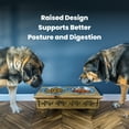 thumbnail image 3 of Iconic Pet Raised Wooden Pet Double Diner with Stainless Steel Bowls - Rustic Brown - Large, 3 of 9