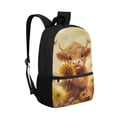 thumbnail image 2 of Yuyamidu Highland Cow Backpack for School Yellow Sunflower Bookbag for Girls 4-6 Cute School Bag 17 Inches Middle School Backpacks with 2 Sides Mesh Pouch Primary School Book Bag\, 2 of 6