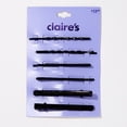 thumbnail image 1 of Claire's Lot de 6 Épingles Bobby à Motif Noir Jais, 1 of 1