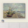 thumbnail image 3 of wall26 Canvas Print Wall Art Fishing Boats on The Beach by Master Artist Vincent Van Gogh Nature Wilderness Illustrations Fine Art Relax/Calm Multicolor for Living Room, Bedroom, Office - 12"x18, 3 of 5