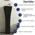 thumbnail image 6 of 35 in. Tall Ceramic Rectangular Pedestal Bathroom Sink in Black with Single Faucet Hole and Overflow  DV-1P529B, 6 of 13