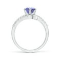 thumbnail image 2 of ANGARA Natural Prong-Set 1.45 ct Tanzanite Bypass Ring with Diamond Accents in 14K White Gold for Women (Size-7mm) | December Birthstone, Anniversary, Jewelry Gift for Women | Natural Tanzanite Ring, 2 of 8