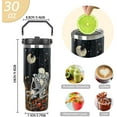 thumbnail image 4 of Goth Moon Skull Tumbler with Handle and Flip Straw - Insulated Coffee Travel Mug, Water Bottle - Gothic Halloween Decor Gift for Women (30oz), 4 of 6