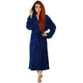 thumbnail image 2 of Winter Plush Robe Hooded Bath Robes,Navy,S-M Men/S-L Women, 2 of 7
