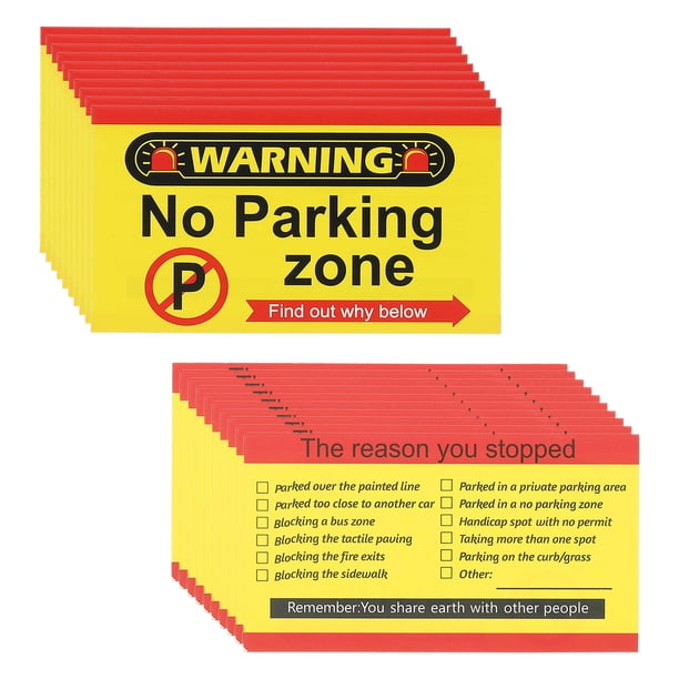 Tarjetas de mal estacionamiento Uxcell, tarjetas de zona de no estacionar, tarjetas divertidas, accesorios para automóviles, paquete de 100
