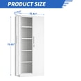 thumbnail image 5 of Xukmct 2 Doors Metal Garage Storage Cabinet with Shelves and Lock, 71" Tall Storage Cabinet for Garage, Workshop, Office, White, 5 of 9