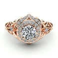 thumbnail image 2 of Halo Vintage Inspired Diamond Rose Gold Engagement Ring, 2 of 4