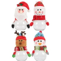Christmas Candy Jars, Santa Elk Snowman Ornament Candy Cookie Jar Containers Candy Storage Dish Home Decor Container Favor Gift Box Bottle for Children, Xmas Holiday Party Supply