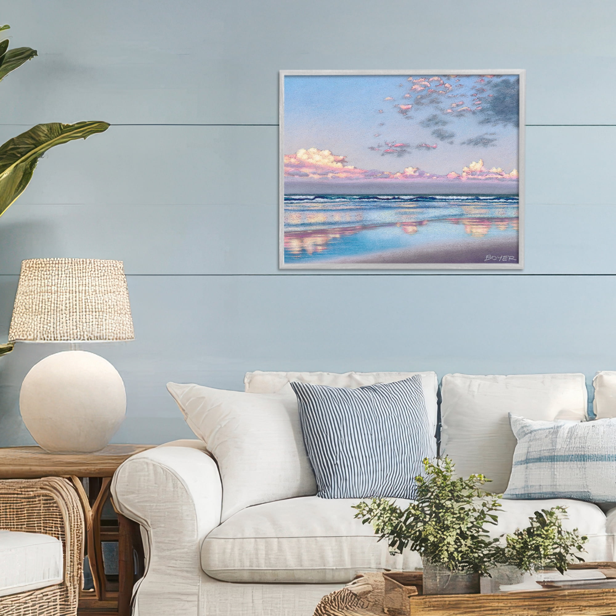 Stupell Industries Nature's Poetry Seascape Gray Framed Giclee Art, design by Susy Boyer