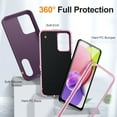 thumbnail image 2 of Feishell Case for Samsung Galaxy A03s 6.5 inch,Heavy Duty 3 Layer Military Protection with Hidden Kickstand Shock Resistant Armor Hybrid Bumper Rugged Rubber Phone Cover,Purple+Pink, 2 of 7