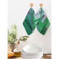 thumbnail image 2 of Green Geometric Kitchen Dish Towels for Drying Dishes Set of 4, Abstract Art Modern Painting Waffle Weave Microfiber Hand Tea Bathroom Towels Quick Dry & Absorbent Towel 12x12, 2 of 7
