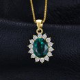 thumbnail image 3 of Jewelrypalace Vintage Princess Diana William Kate Middleton Oval 2.5ct Nano Russian Simulated Emerald Pendant Necklace 925 Sterling Silver Yellow Gold Plated, 3 of 6