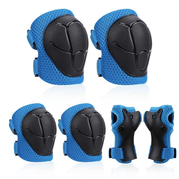 Tutuviw Kids Knee Pads Elbow Pads Guards Protective Gear Set Safety Gear for Roller Skates Cycling BMX Bike Skateboard Inline Skatings Scooter Riding Sports(Blue)