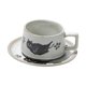 thumbnail image 2 of Juego de taza de té y platillo de cerámica estilo vintage, único, elegante y versátil. Blanco, 2 of 9