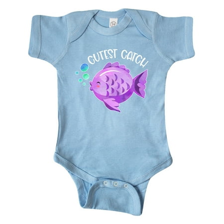 

Inktastic Cutest Catch Cute Purple Fish Gift Baby Boy or Baby Girl Bodysuit