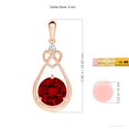 thumbnail image 3 of ANGARA Lab Grown 2.1 Ct Ruby Knotted Heart Pendant with Lab Diamond for Women in 14K Rose Gold (Size-8mm) | July Birthstone, Birthday, Anniversary, Jewelry Gift for Women | Lab-Grown Ruby Necklace, 3 of 8