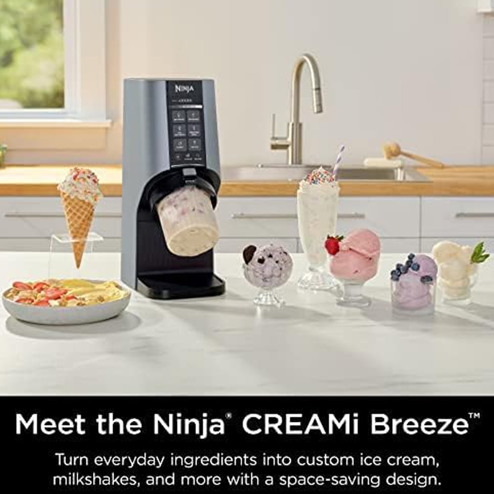 Restored Ninja NC201 CREAMi Breeze 7-in-1 Ice Cream & Frozen Treat Maker & More Bundle with 2 YR CPS Enhanced Protection Pack (Refurbished)