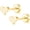 Heart-Gold, variant on Women Flat Back Heart Earrings Non-Nickel Star Earrings Titanium Hypoallergenic Cartilage Moon Earrings Stud for Sensitive Ears Simple Classic 5mm Flat Stud Earring
