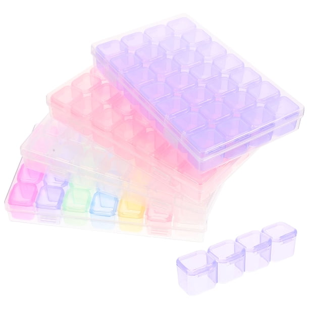 Organizador de escritorio de 4pcs Organizador Independent Grid Makeup Box Organizador de maquillaje transparente