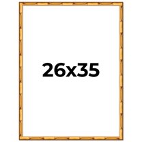 26x35 Frame Gold Bamboo Solid Wood Picture Frame | 1 Inch Moulding Width | Interior Frame Depth