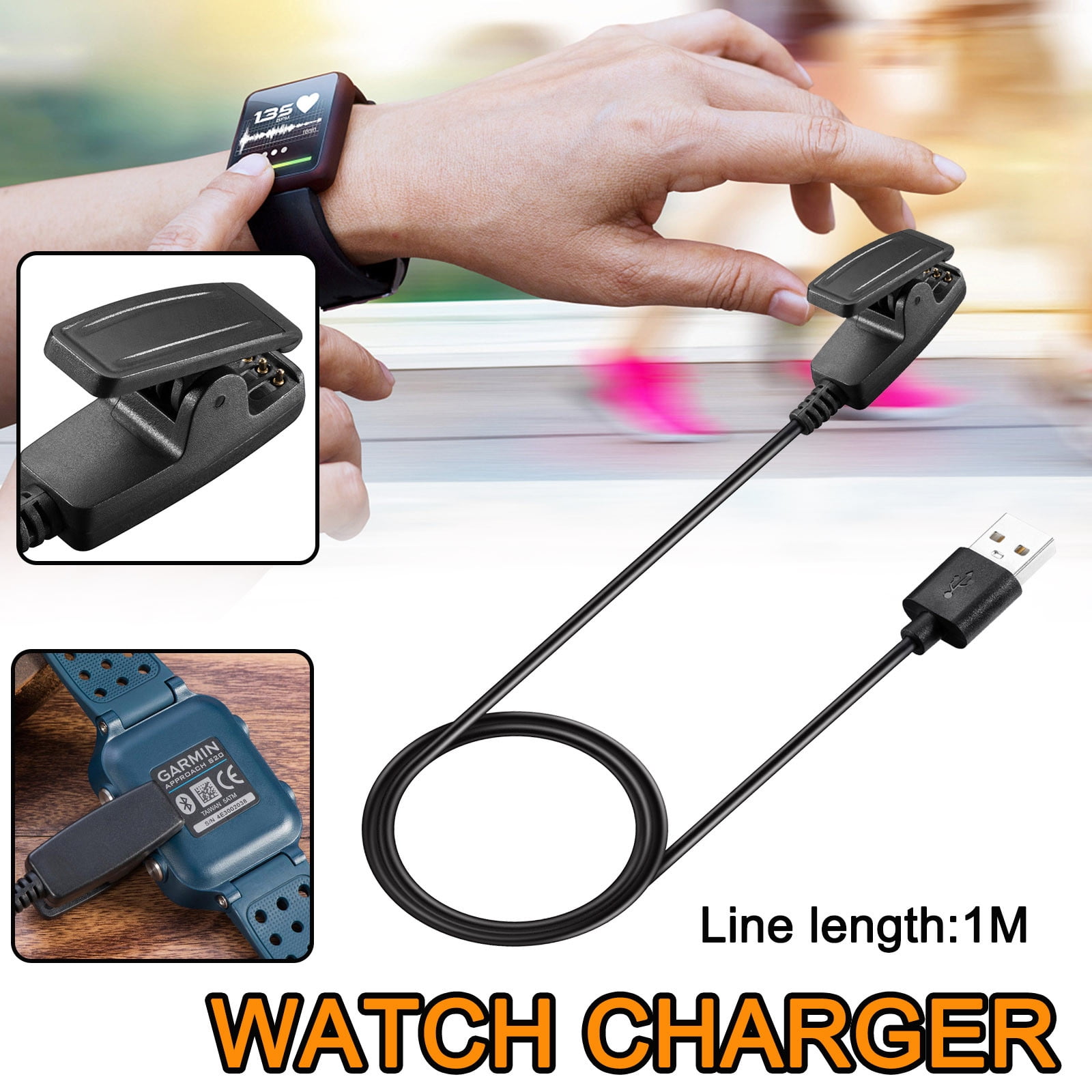 Watch Lily/Garmin Cable Usb Charger Cradle Vivomove Smart Compitable With Garmin Watch Charging Wristband Accessories Smart For Women Men - Walmart.com