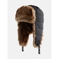 thumbnail image 3 of Ozark Trail Men's Faux Fur Trapper Hat, Black Soot, One Size Fits Most, 3 of 4