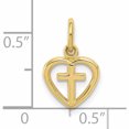 thumbnail image 2 of 10K Yellow Gold Cross In Heart Charm (16 X 10) Made United States -Jewelry By Sweet Pea, 2 of 5