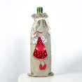 thumbnail image 2 of RV Juego de 2 uds de botellas de Ángel de Navidad bordadas de lino decorativas navideñas, juego creativo de champán y vino para la boca, 33*13cm, 2 of 5