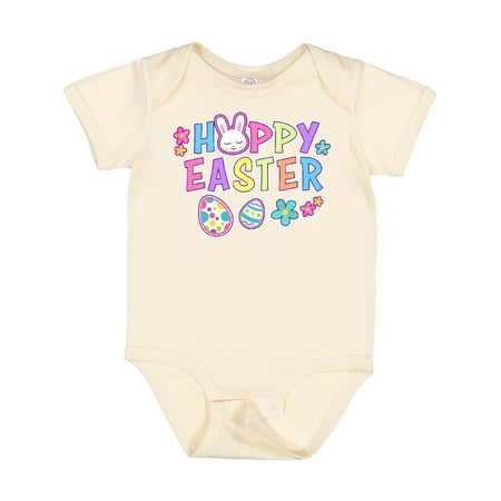

Inktastic Happy Easter with Bunny Face and Easter Eggs Gift Baby Girl Bodysuit