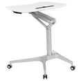 thumbnail image 2 of Flash Furniture Mobile Sit-Down, Stand-Up White Computer Ergonomic Desk with 28.25"W Top (Adjustable Range 29" - 41"), 2 of 15