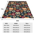 thumbnail image 2 of Skull Throw Blanket Mexican Sugar Skulls Blanket Home Decor Perfect for Couch Sofa Couch Living Room Bed Camping Travel Blankets All Season Microfiber 60"x80" Skull Gifts for Women Men Adults Kids, 2 of 6