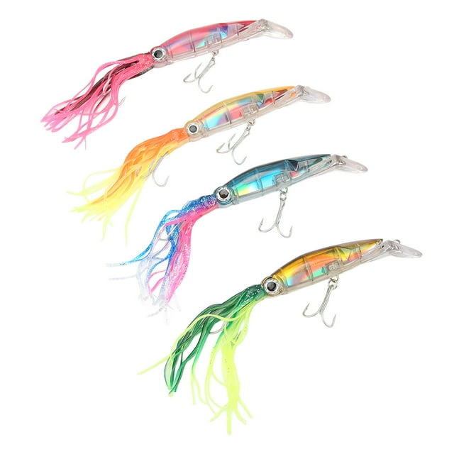 Cebo artificial, 4 piezas de 23 cm, pesca de calamar, señuelos de pesca de calamar, señuelo, aparejos de pesca, ingeniería de precisión