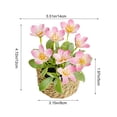 thumbnail image 7 of Artificial Potted Flowers with Woven Basket, Fake Floral Decor for Home, Patio & Tabletop, 7 of 7