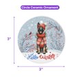 thumbnail image 5 of Hello Winter Belgian Malinois Smiling in Red Scarf Hat Welcome Christmas Ceramic Round Ornament Sheepdog Dog Lover Gifts Home Tree Decor - 00017, 5 of 5