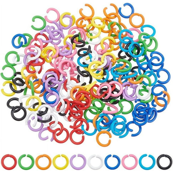 1 Box 200pcs 6mm Colored Jump Rings 10 Colors Open Jump Rings O Ring Connectors 18 Gauge Jewelry Making Rings Chainmail Rings for Keychain Choker Earring Necklaces Bracelet Jewelry Making