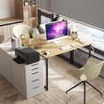 thumbnail image 2 of 40 Inch Computer Desk, Modern Simple Style Desk for Home Office, Study Student Writing Desk,Walnut, 2 of 14
