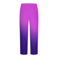 thumbnail image 4 of Holloyiver Men's Joggers Cargo Pants Summer Casual Fashion Gradient Printing Elastic Waist Straight Trousers Ripped Denim Pants for Men For Purple,M, 4 of 5
