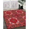 thumbnail image 3 of Ahgly Company Machine Washable Indoor Round Transitional Grapefruit Red Area Rugs, 7' Round, 3 of 7
