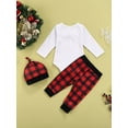 thumbnail image 4 of Qiylii Baby Boy’s Christmas Outfits Long Sleeve Gentleman Romper+Plaid Trousers+Hat, 4 of 8