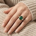 thumbnail image 4 of Pompeii 16x12mm Emerald & 1Ct Pear Shape Diamond Ring 14k Gold Lab Grown (F/G,VS1-VS2), 4 of 4
