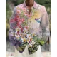 thumbnail image 1 of Camisa de solapa superior para hombre, tendencia de moda casual, patrón de flores creativo de alta definición, tela suave y cómoda de alta calidad 2024, 1 of 6