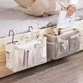 thumbnail image 5 of 2 piezas de bolsa para colgar en la litera, bolsa para colgar en la cama, bolsa de almacenamiento para colgar en la mesa de la cama litera (gris, blanco) Feliz Sencillez, 5 of 5