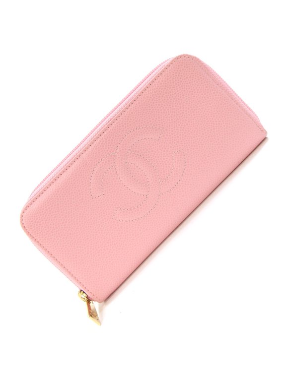 Pre-Owned Chanel Round Zip Long Wallet, Coco Mark, A13228, Pink, Cambiaskin, Zip, Women's CHANEL