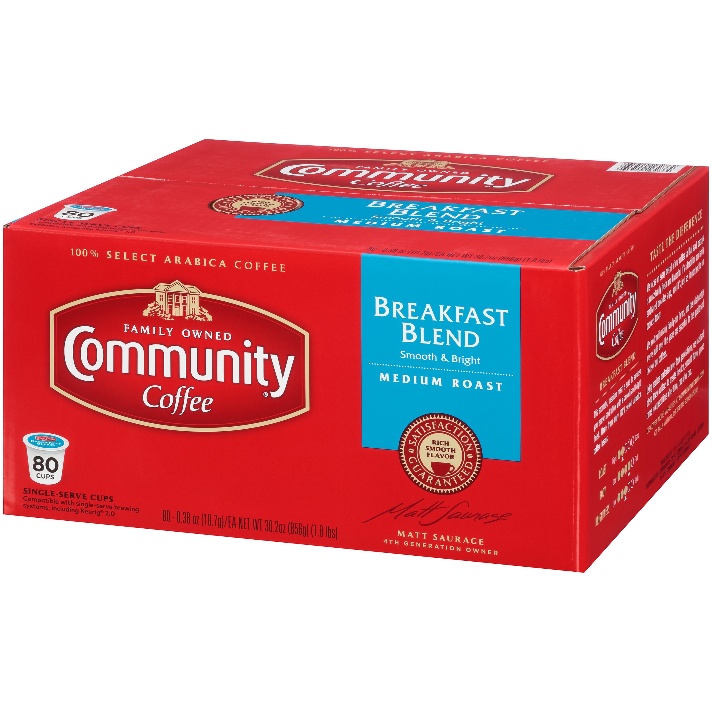 Community Coffee Breakfast Blend K-Cups – 72 Count, Medium Roast Coffee Pods