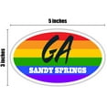 thumbnail image 3 of Sandy Springs GA Georgia Fulton County Rainbow Pride Flag 6 Stripes Pride Flag Euro Decal Bumper Sticker 3M Vinyl 3" x 5", 3 of 3