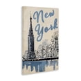thumbnail image 2 of Stupell Industries Mid-Century Blue & Beige New York Travel Canvas Art, 16 x 24, by Annabelle Hall, 2 of 8