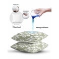 thumbnail image 5 of Waterproof Outdoor Throw Pillows with Inserts 16"x16", Baroque Sage Green Soft Decorative Pillowcases for Couch Bedroom, Vintage Damask Classic Floral Pillow Covers for Sofa Living Room, 5 of 8